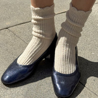 Linen Scallop Socks