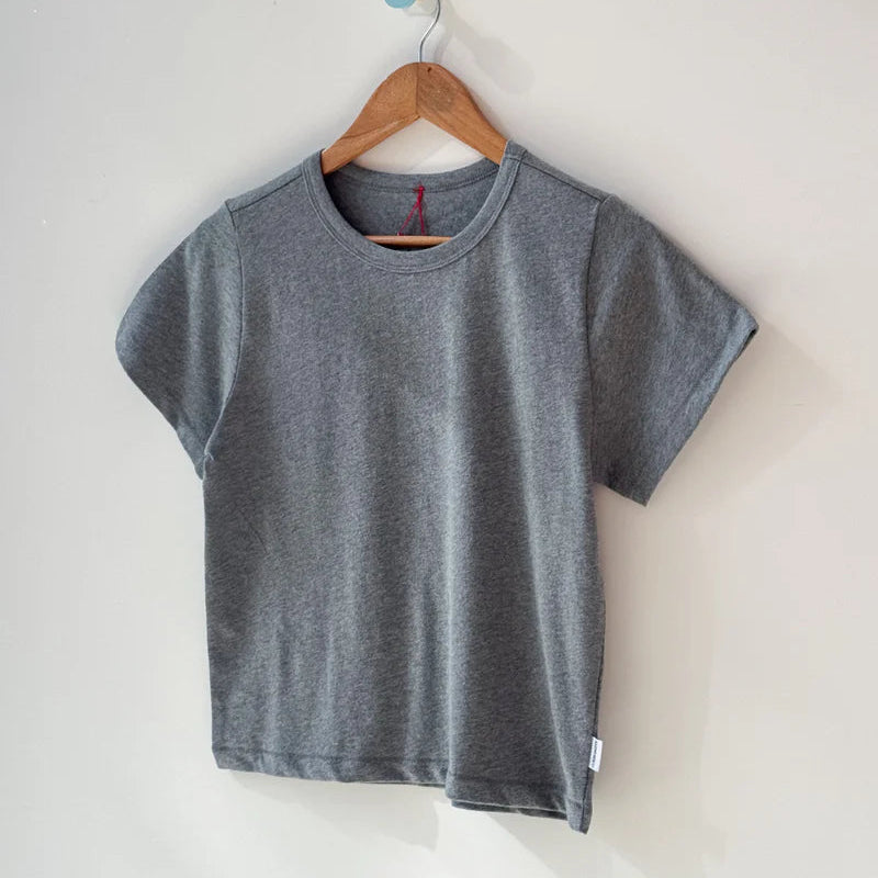 Little Boy Tee in Melange Grey