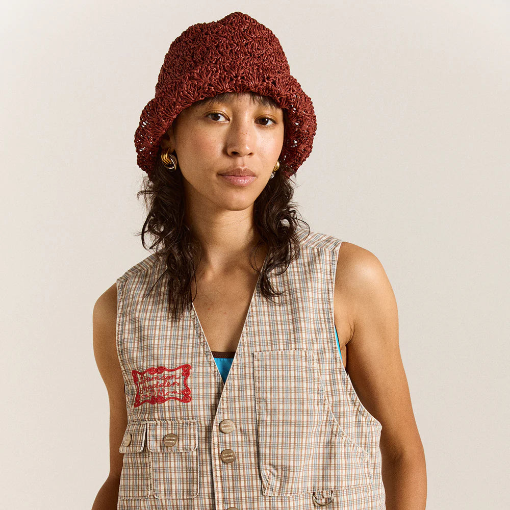 Raffia Tulip Bucket Hat