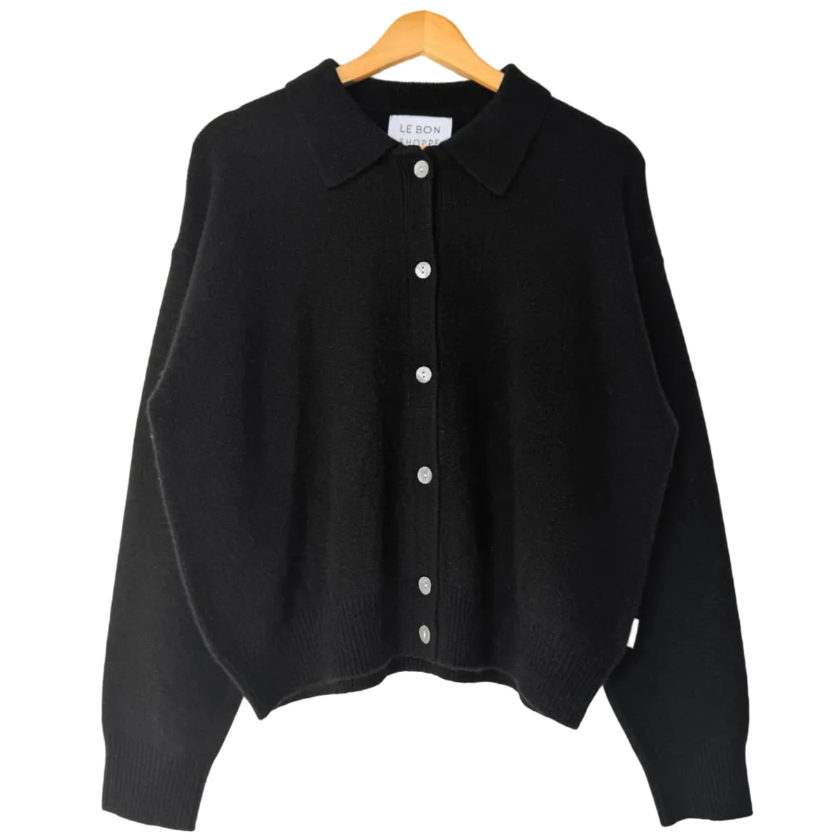 Lou Cashmere Cardigan in Black
