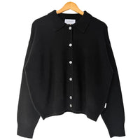 Lou Cashmere Cardigan in Black