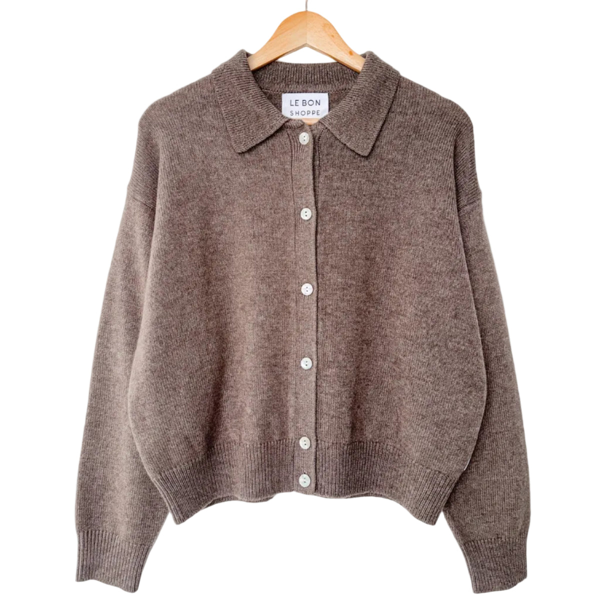 Lou Cashmere Cardigan in Frappe
