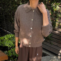 Lou Cashmere Cardigan in Frappe
