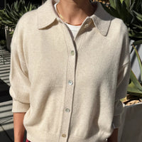 Lou Cashmere Cardigan in Oatmeal