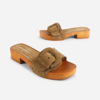 Mar Suede Clog in Khaki