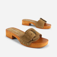 Mar Suede Clog in Khaki