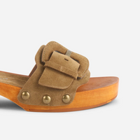 Mar Suede Clog in Khaki
