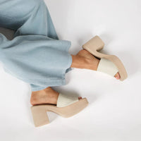 Mary Platform Heel in Cream