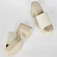 Mary Platform Heel in Cream