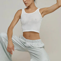 Mesh Sporty Tank in Washed White