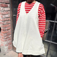 Mable Dress in White Denim
