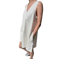 Mable Dress in White Denim