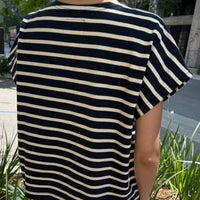 Manon Tee in White/Navy