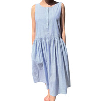 Marianne Dress in Blue Stripe