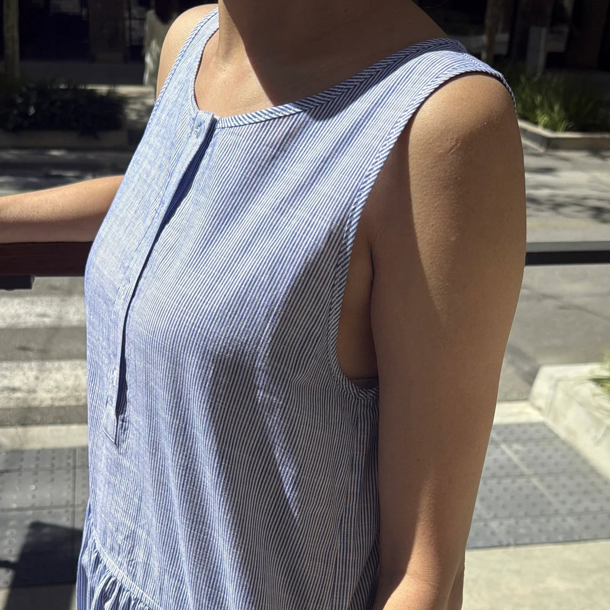 Marianne Dress in Blue Stripe