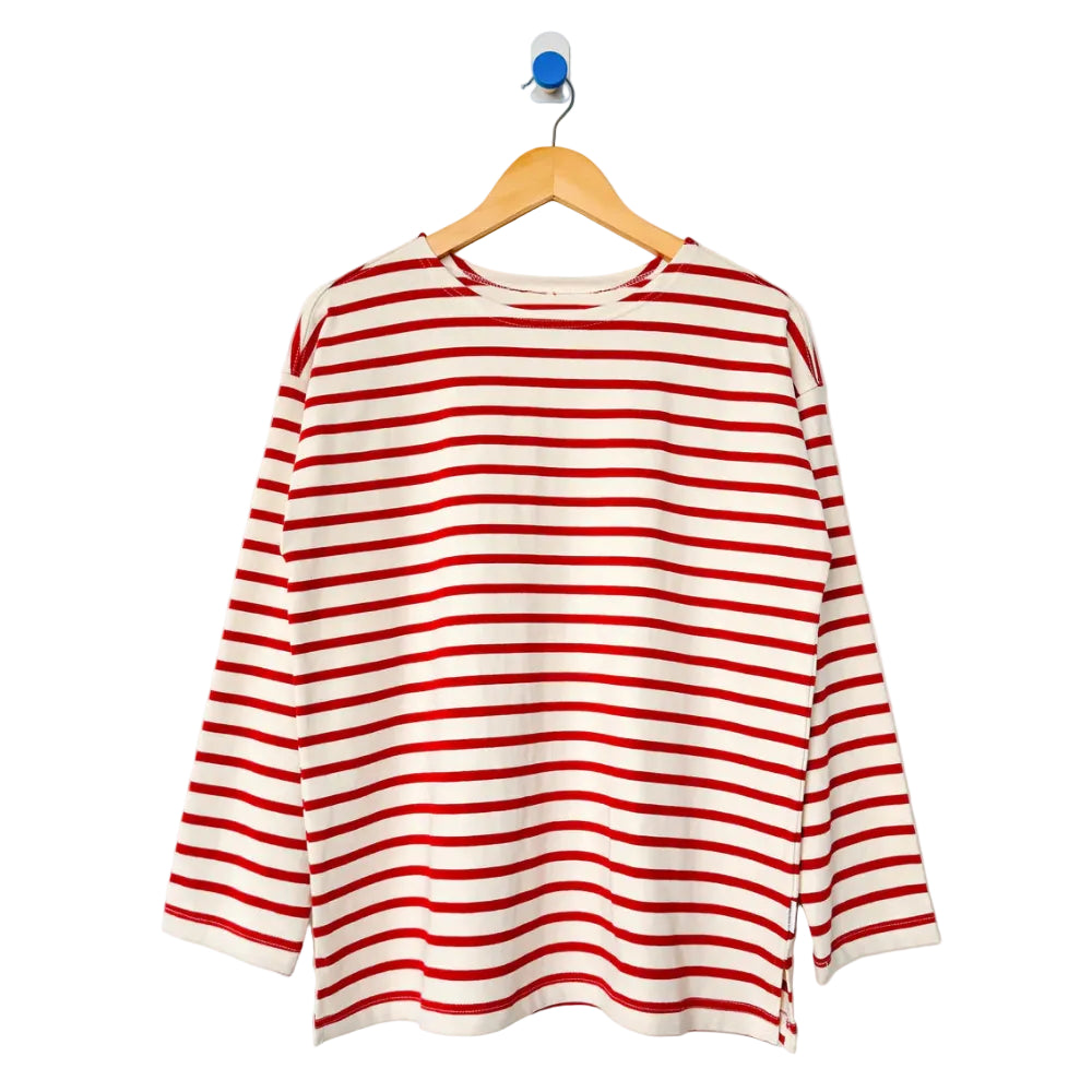 Marseille Top in Red Stripe/Cream