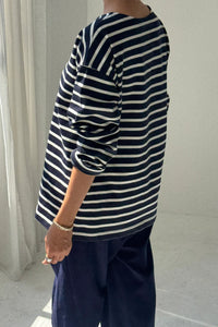 Marseille Top in White Stripe/Navy