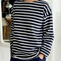 Marseille Top in White Stripe/Navy