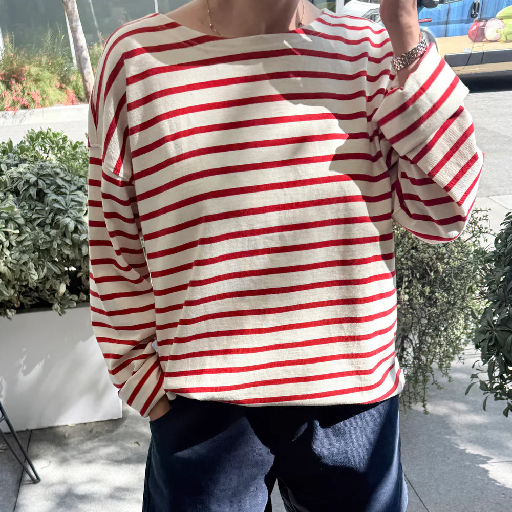 Marseille Top in Red Stripe/Cream
