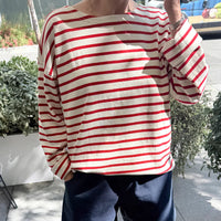 Marseille Top in Red Stripe/Cream