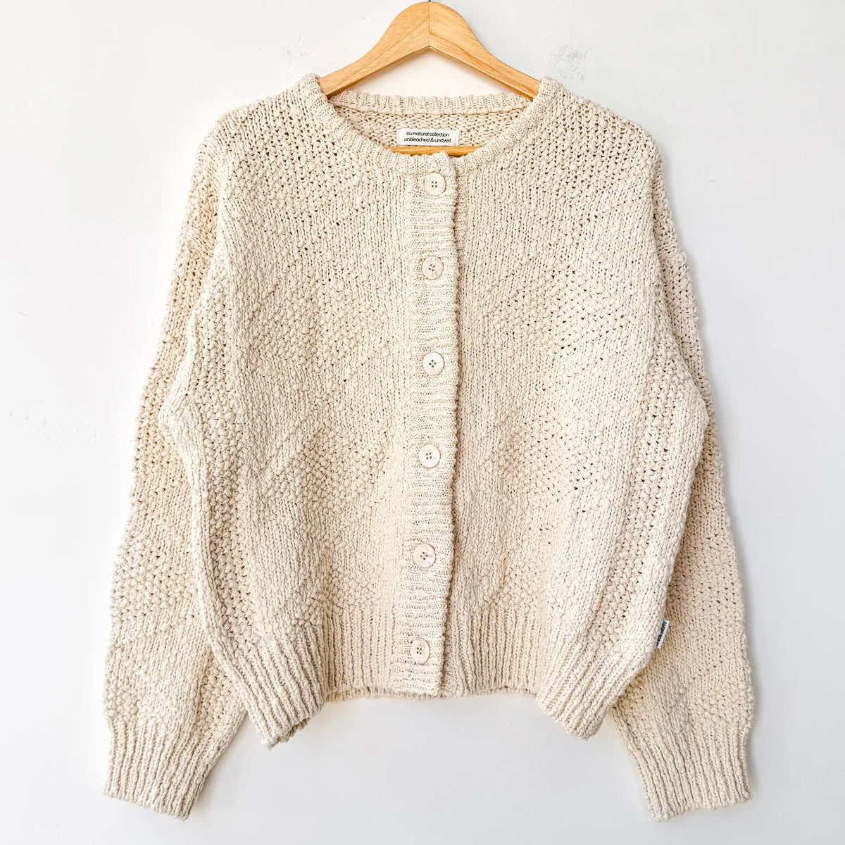Mason Cotton Cardigan in Naturel