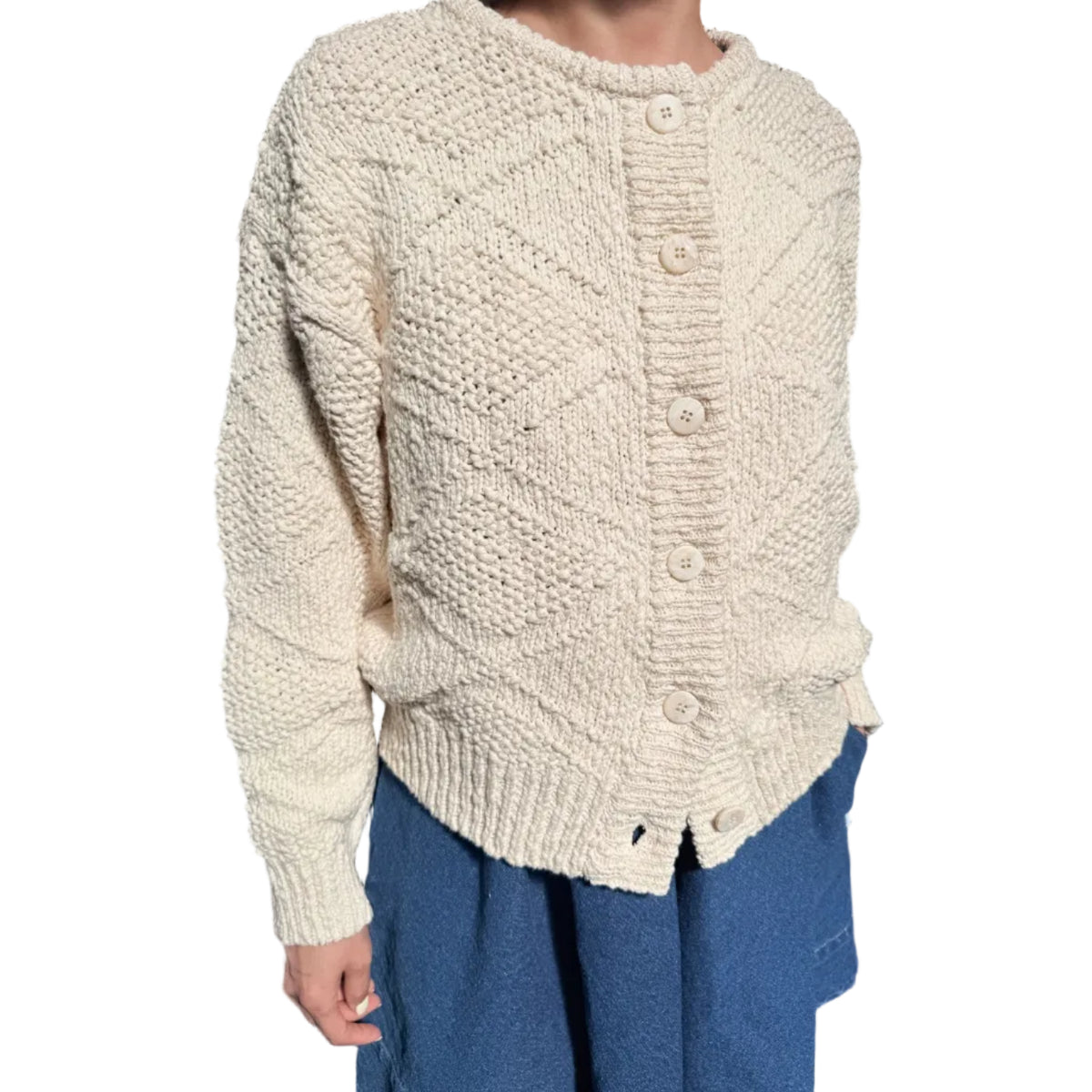 Mason Cotton Cardigan in Naturel