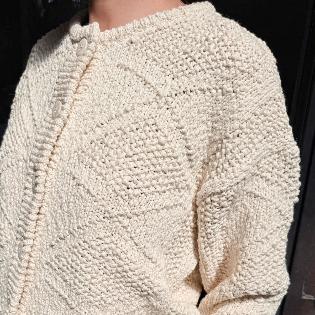 Mason Cotton Cardigan in Naturel