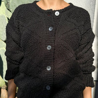 Mason Cotton Cardigan in Black