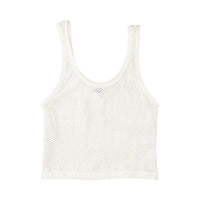 Mesh Sporty Tank in Washed White