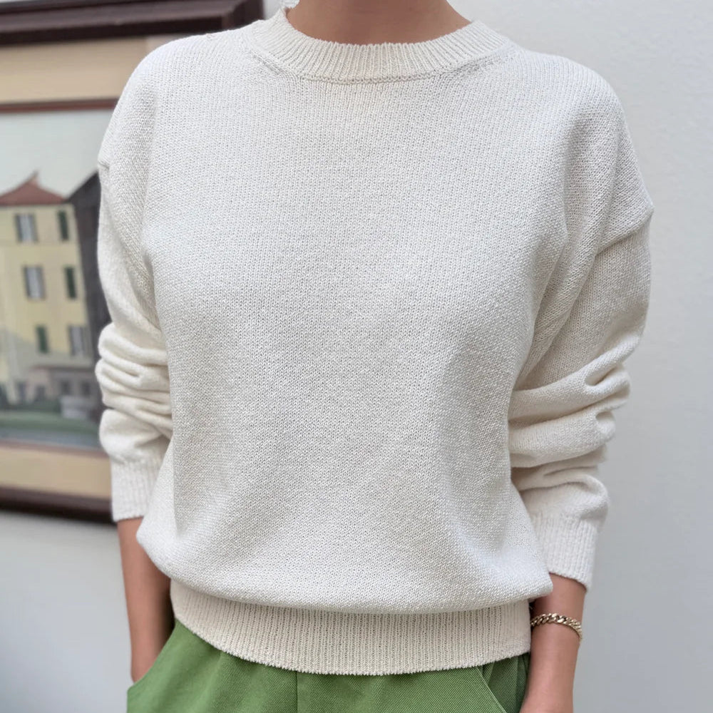 Milo Cotton Sweater in Clean White