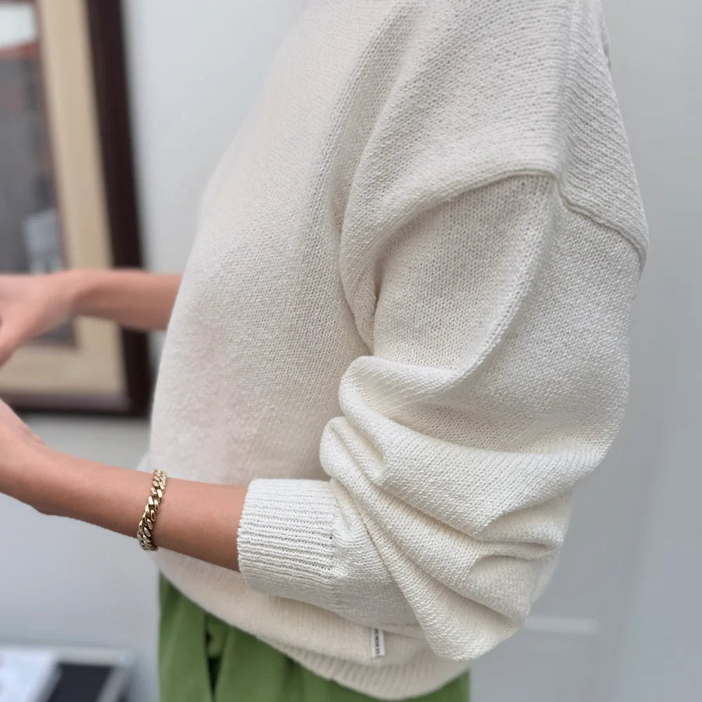 Milo Cotton Sweater in Clean White