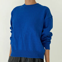 Milo Cotton Sweater in Cobalt