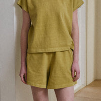Flared Basketball Shorts in Ochre
