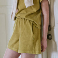 Flared Basketball Shorts in Ochre
