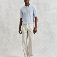 Naples Polo Vertical Knit in Blue