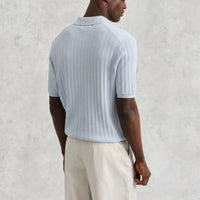 Naples Polo Vertical Knit in Blue