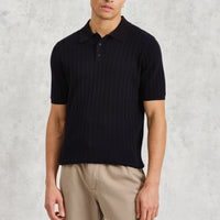 Naples Polo Vertical Knit in Midnight