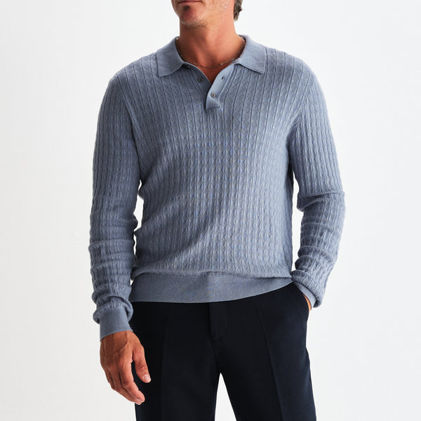 Oban Polo in Grey Blue