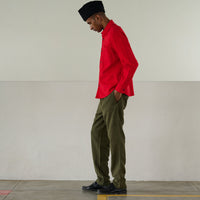 Herringbone Twill Over Shirt in Red