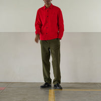 Herringbone Twill Over Shirt in Red