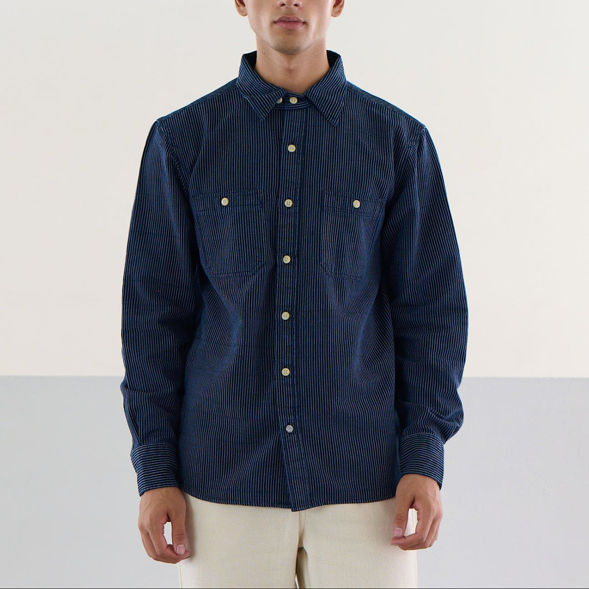 Indigo Chambray Utility Shirt