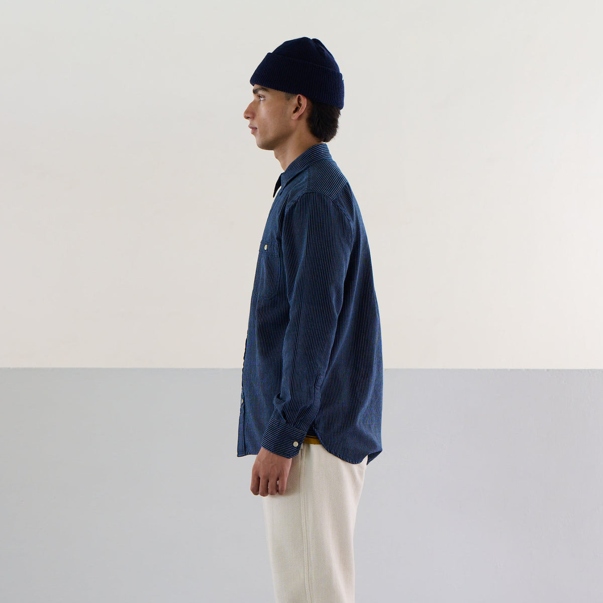 Indigo Chambray Utility Shirt