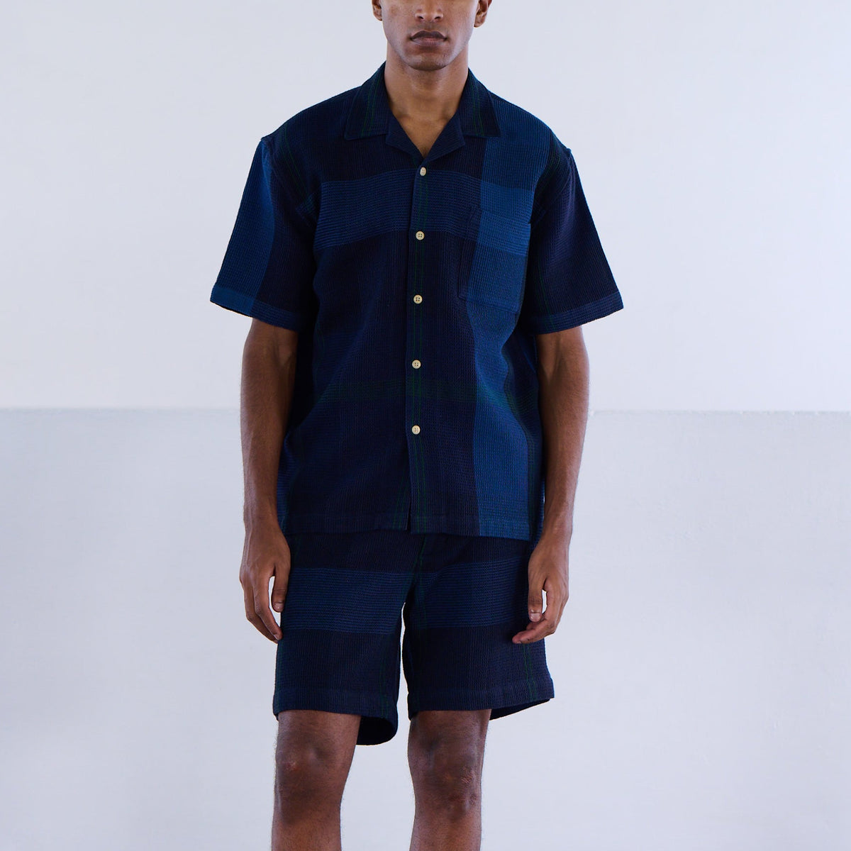 Waffle Weave Shirt in Madras Check
