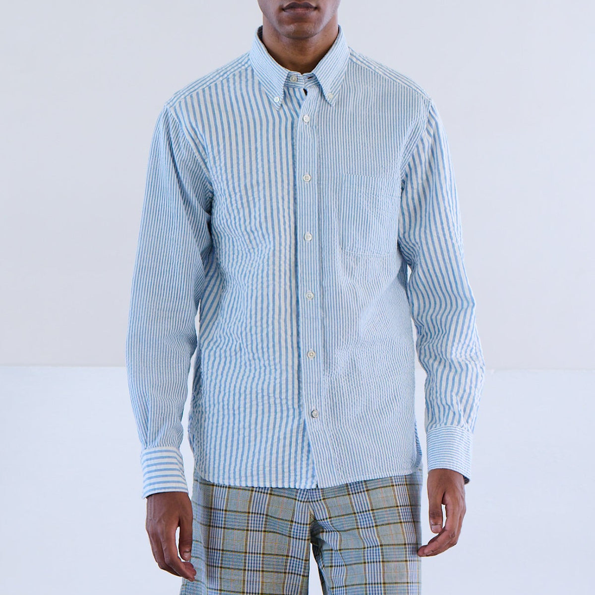 Engineered Stripe Seersucker Shirt