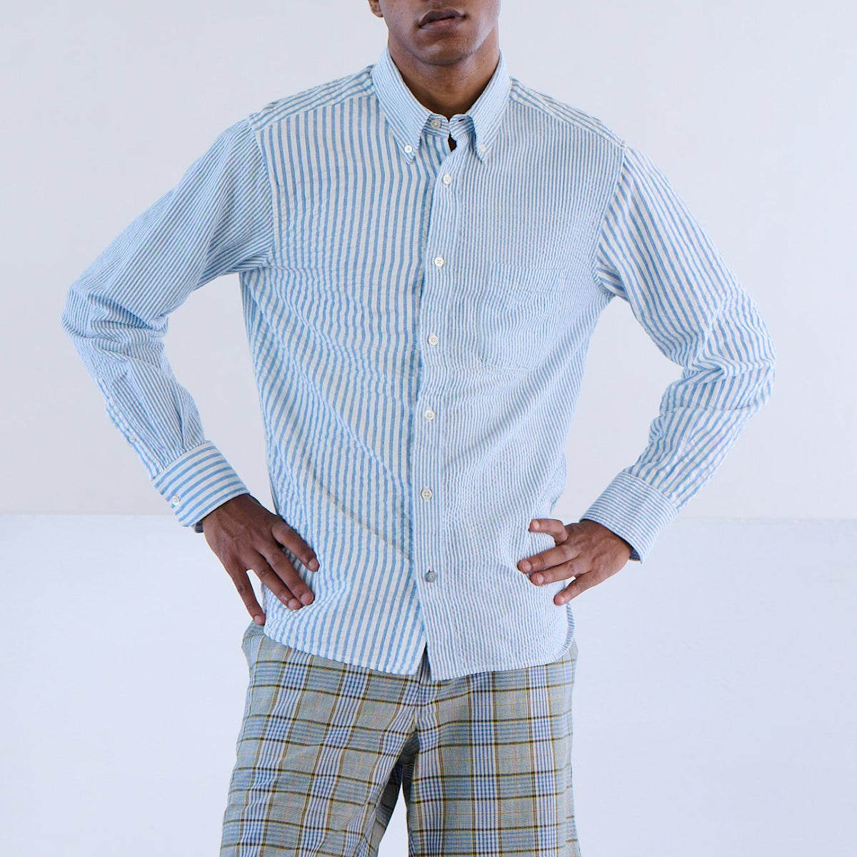 Engineered Stripe Seersucker Shirt