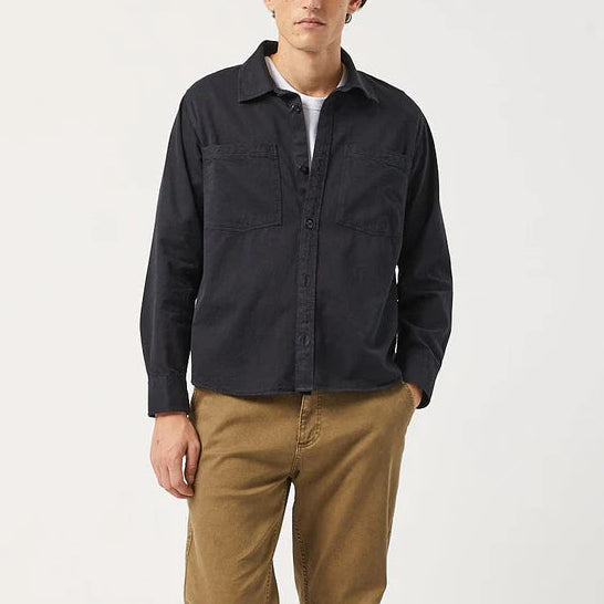 Garment Dye Twill Shirt in Black
