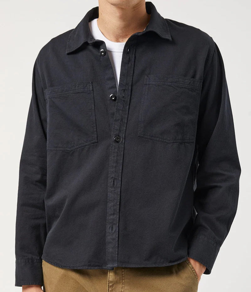 Garment Dye Twill Shirt in Black