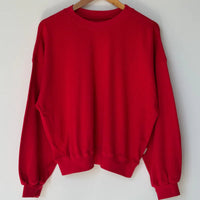 Pointelle Core Sweatshirt in Red Apple