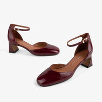 Polly Heeled Mary Jane in Merlot