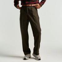 Single Pleat Trousers in Forest